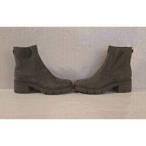 REDTOP Women’s Gray Suede Chelsea Ankle Boots Lug Sole US 10